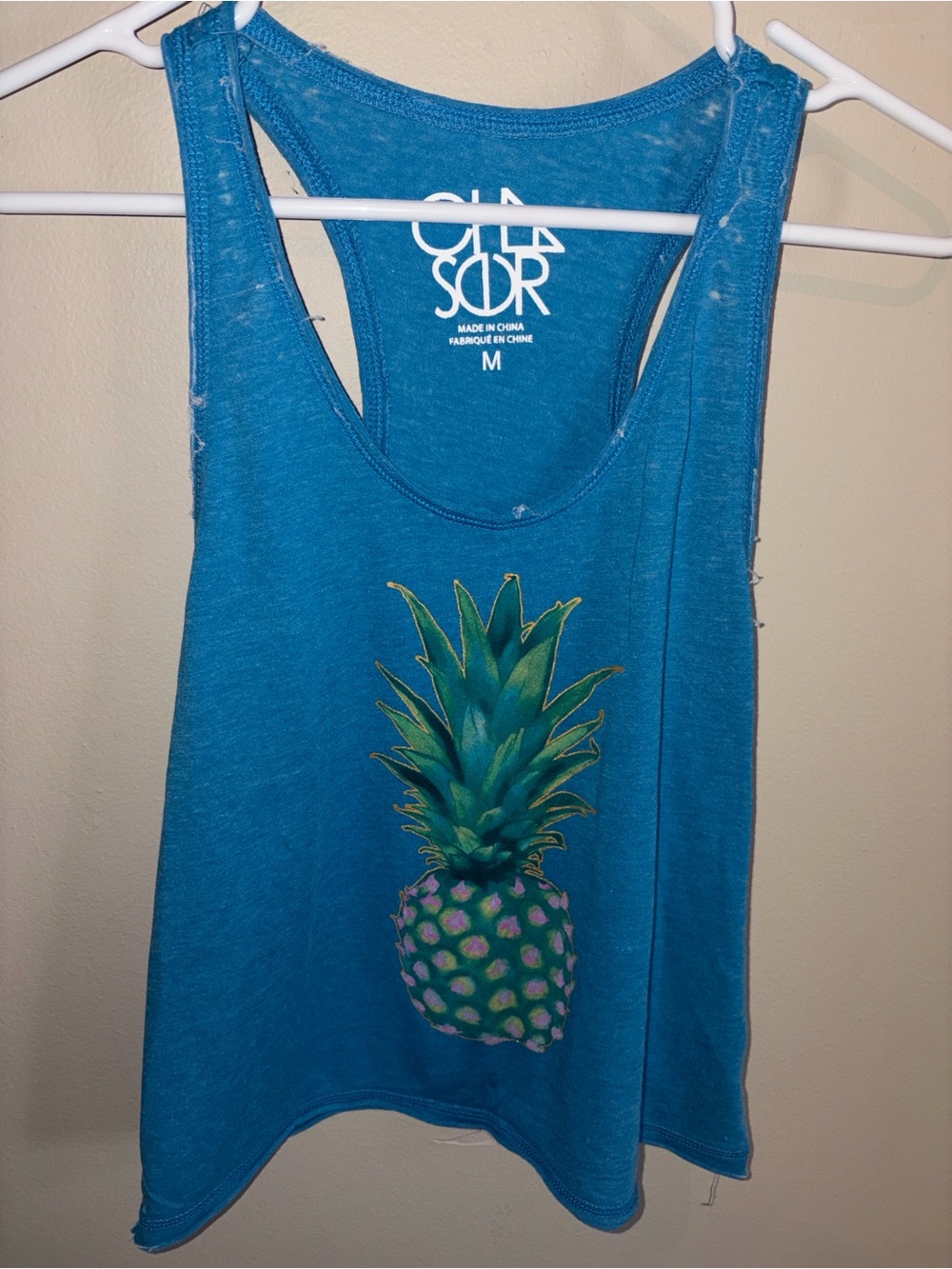 Cha Sor Teal Pineapple Tank Top - Women's M